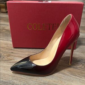 Black and Red Ombré Heel